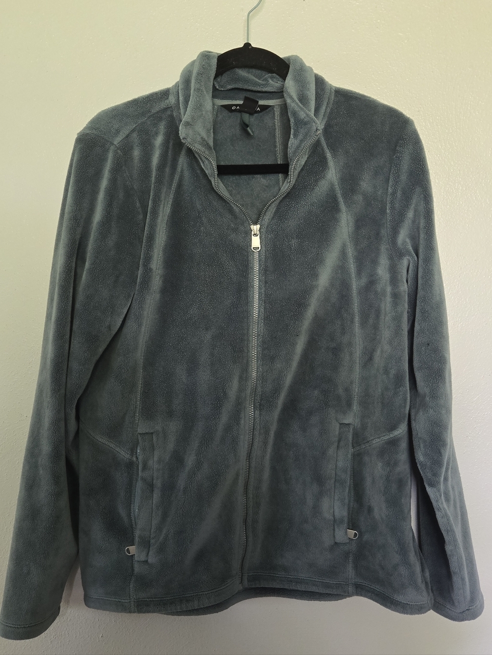 Athleta Double Cozy Karma Recover Full Zip Jacket Blue Green M